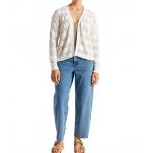 NEW WISPR chevron stitch cardigan in ivory